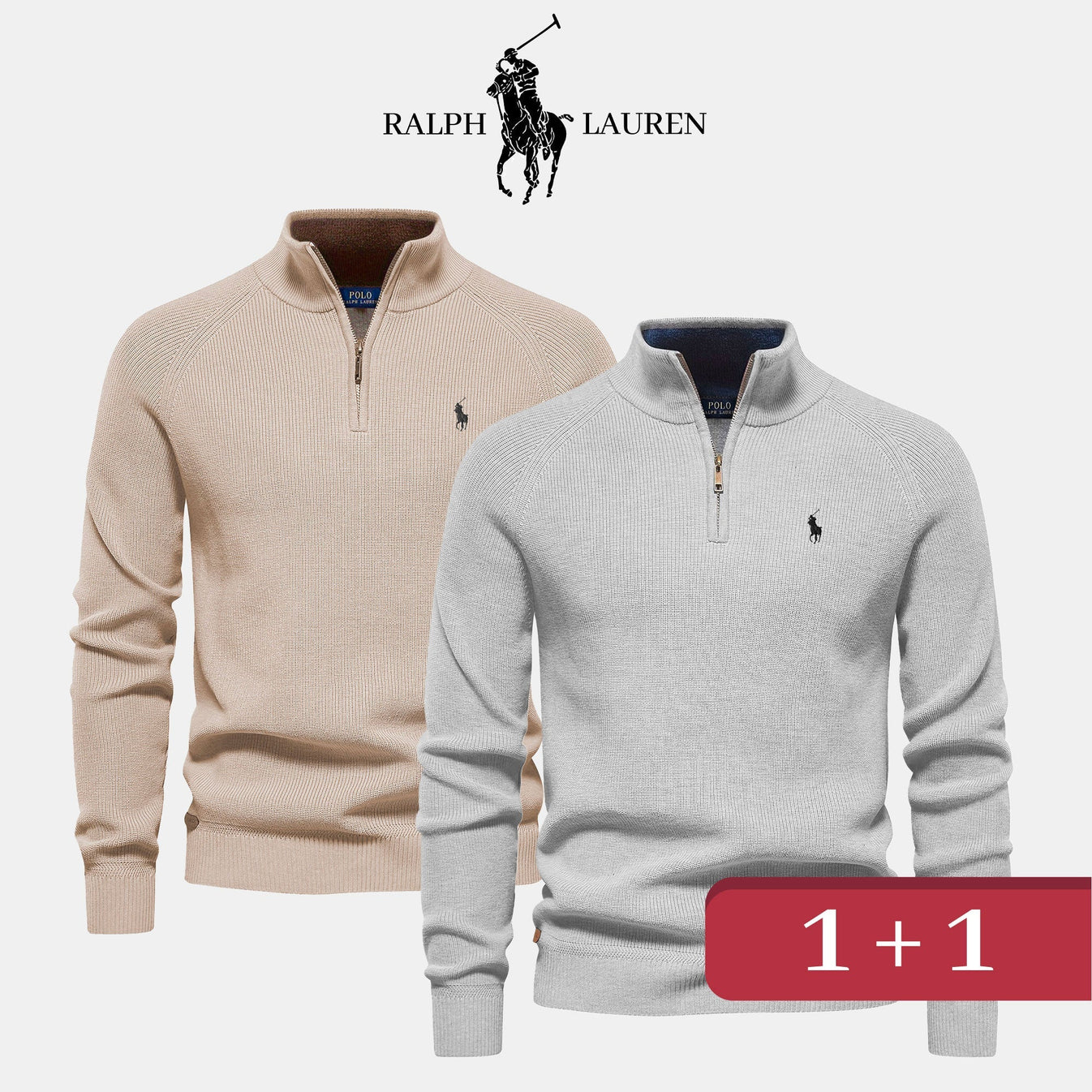Herrenpullover mit Reißverschluss – 1+1 GRATIS!