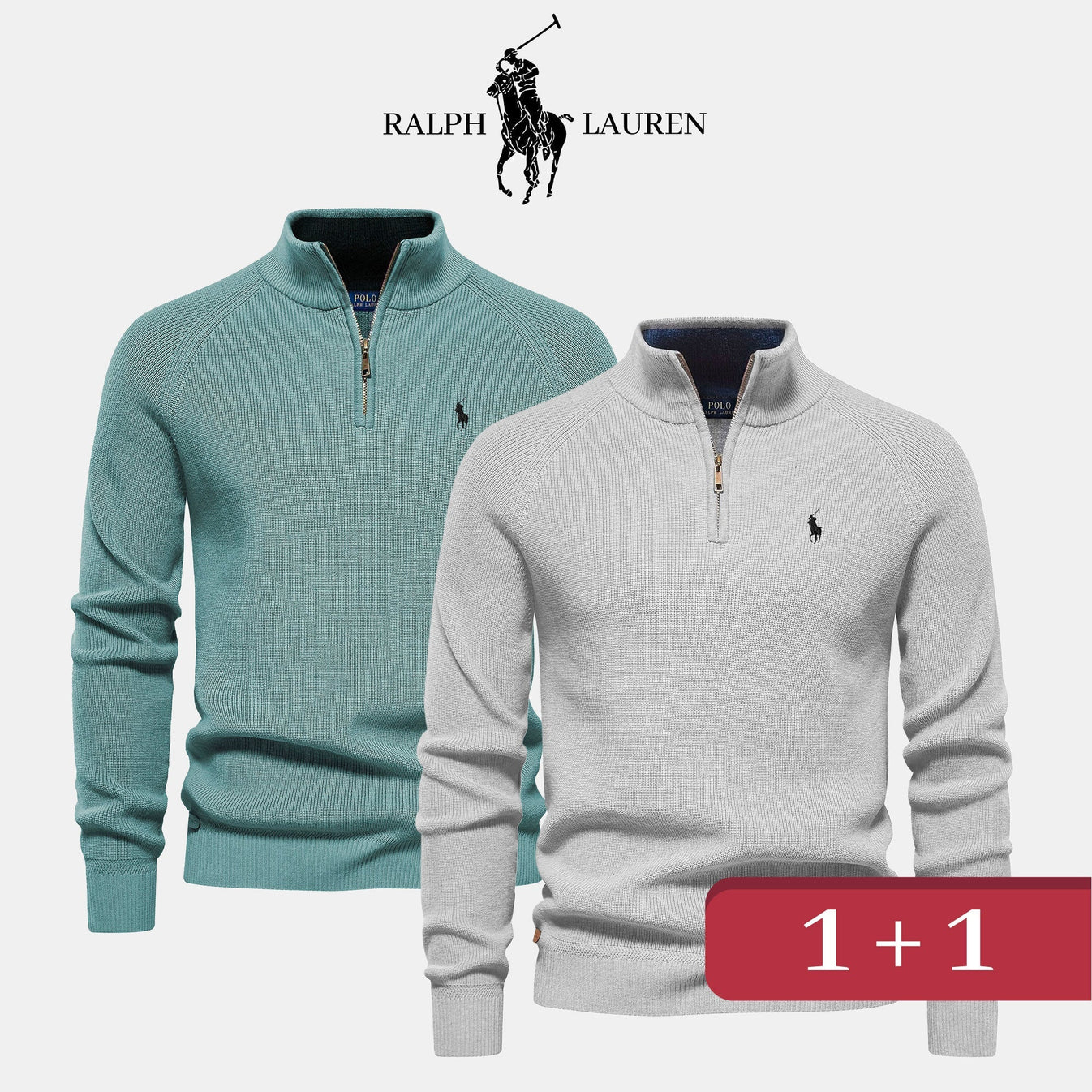 Herrenpullover mit Reißverschluss – 1+1 GRATIS!