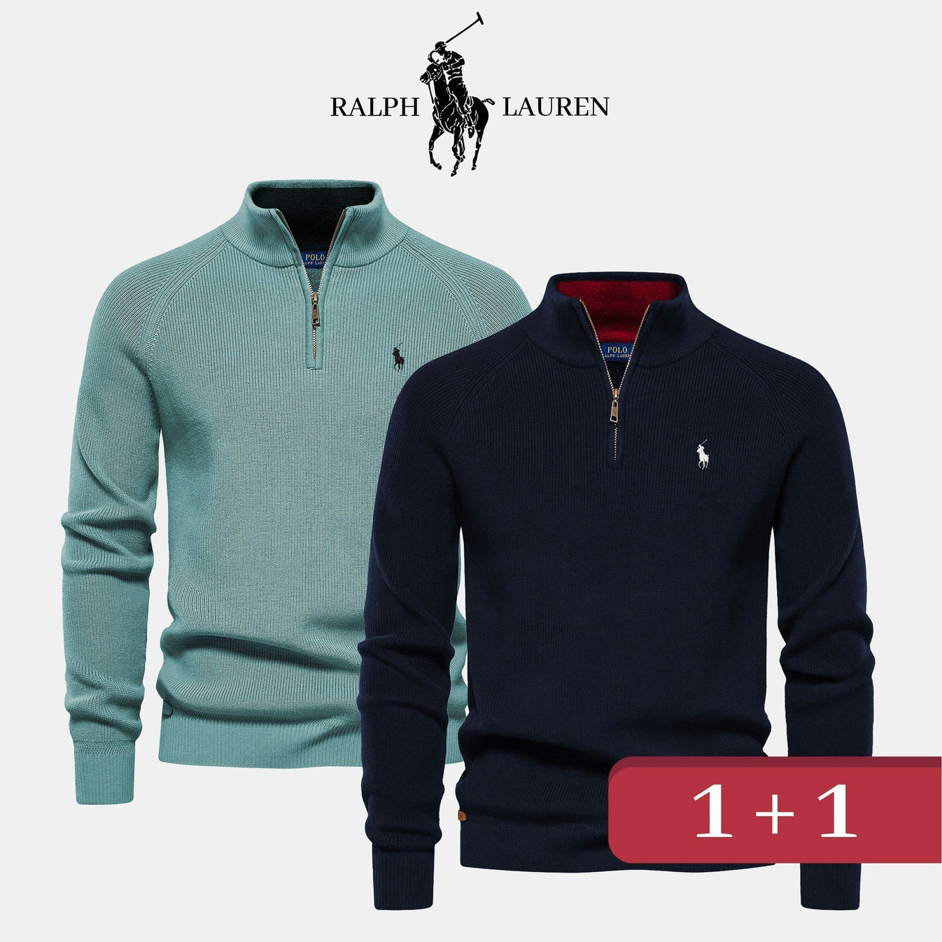 Herrenpullover mit Reißverschluss – 1+1 GRATIS!